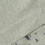 Blue Floral Rib Knit, Cotton-Poly — photo 1