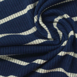Off-White Horizontal-Stripe Rib Knit, Poly-Viscose, 260 gsm — photo 1