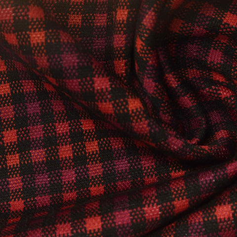 Black Fine-Check Jersey Knit, Polyester