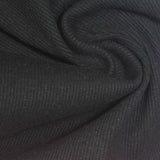 Cotton Polyester Stretch Rib Knit Fabric, 306 gsm, 135 cm — Black — photo 1