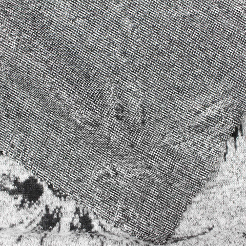 Black Abstract-Floral Jacquard, Viscose-Poly