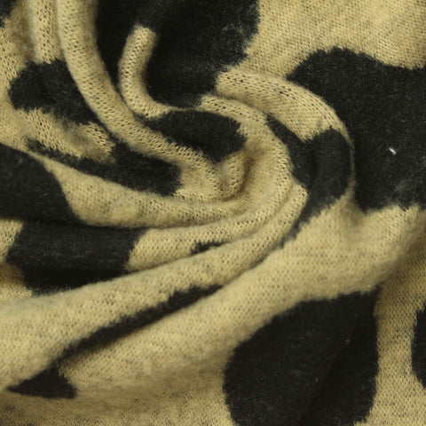 Black Animal Print Interlock Knit, Polyester, 270 gsm