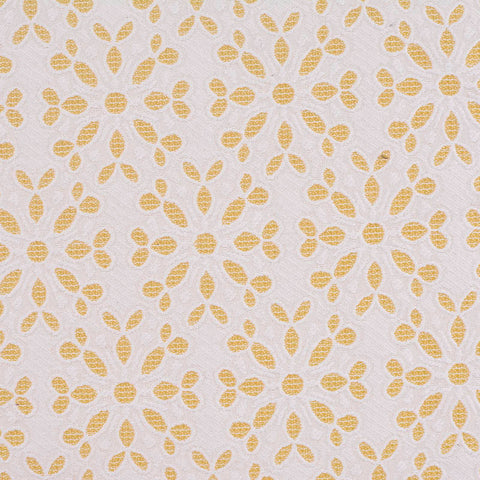 White Floral Jacquard, Poly-Cotton, 211 gsm