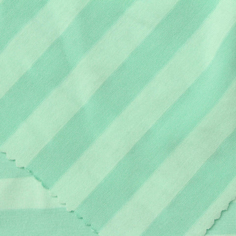 Mint Stripe Jersey Knit, Poly-Viscose