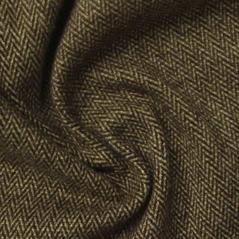 Brown Herringbone Jacquard, Poly-Viscose
