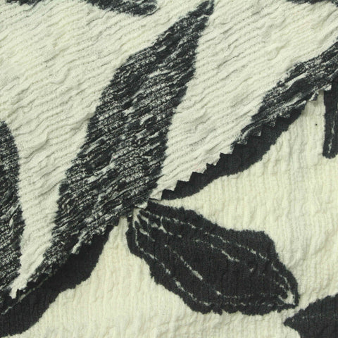 Black Leaves Warp Knit, Polyester