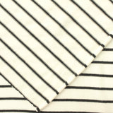 Black Horizontal-Stripe Rib Knit, Viscose, 125 gsm — photo 1
