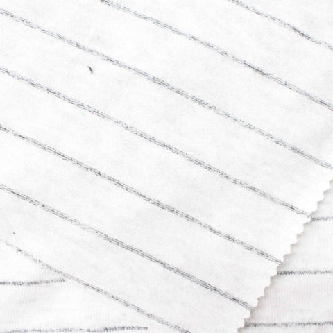 Grey Horizontal-Stripe Chunky Knit, Viscose-Poly, 259 gsm