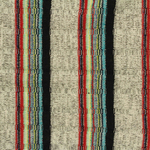 Black Vertical-Stripe Rib Knit, Poly-Viscose, 200 gsm