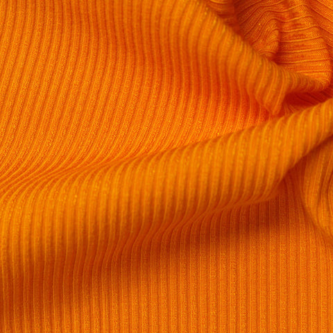 Viscose Stretch Rib Knit Fabric, 400 gsm, 135 cm — Orange