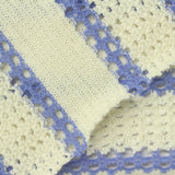 Cream Horizontal-Stripe Chunky Knit, Poly-Cotton, 350 gsm — photo 1