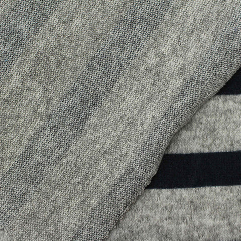 Dark Grey Horizontal-Stripe Chunky Knit, Polyester, 165 gsm