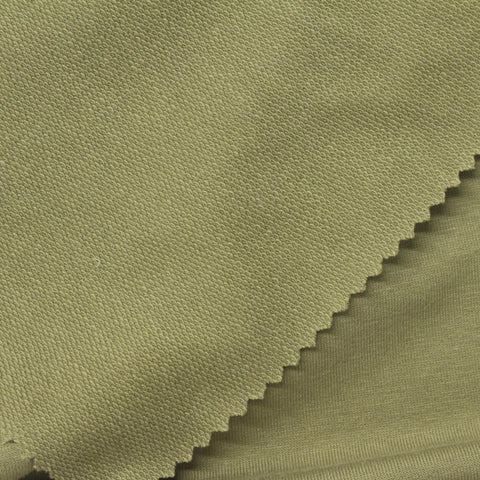 Cotton Polyester Stretch French Terry Fabric, 250 gsm, 180 cm — Khaki