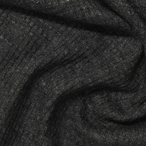 Dark Grey Marl Waffle Knit, Poly-Cotton