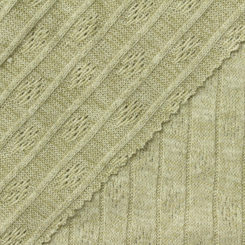 Light Green Heathered-Marl Rib Knit, Viscose-Nylon