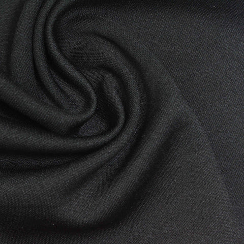 Polyester Stretch Interlock Knit Fabric, 290 gsm, 165 cm — Black