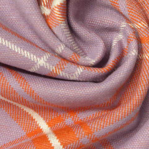 Lavender Bold-Plaid Jacquard, Poly-Viscose