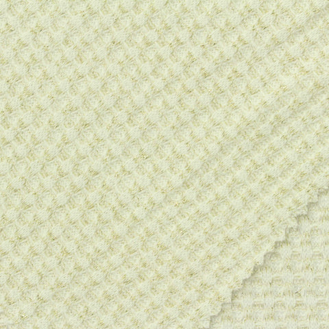 Cream Marl Waffle Knit, Poly-Viscose