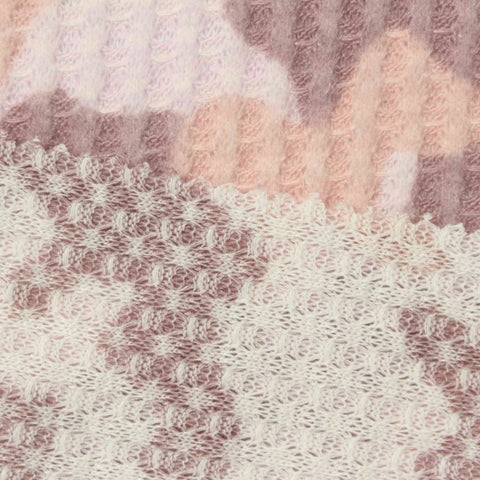 Pink Abstract Waffle Knit, Poly-Viscose