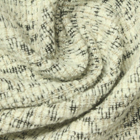 Dark Grey Abstract Bouclé, Cotton-Poly, 280 gsm