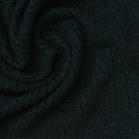 Polyester Viscose Stretch Chunky Knit Fabric, 240 gsm, 169 cm — Black