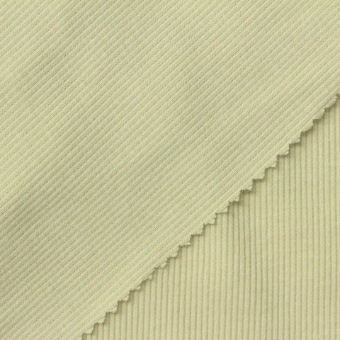 Pale Beige Ribbed Rib Knit, Cotton-Poly