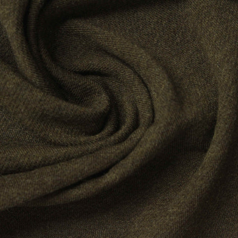 Dark Olive Marl French Terry, Poly-Cotton, 280 gsm