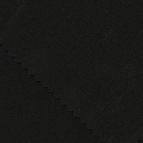 Polyester Viscose Stretch Twill Fabric, 358 gsm, 150 cm — Black