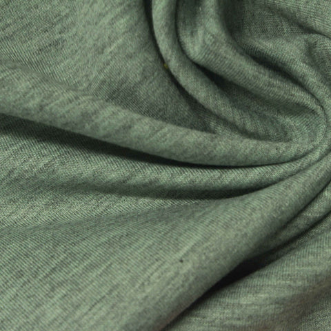 Heathered Green Marl Scuba Knit, Poly-Viscose