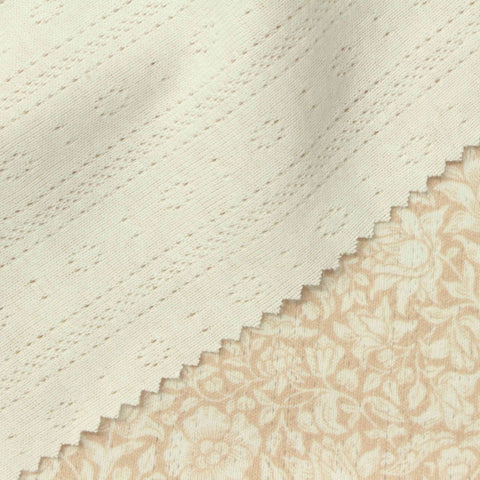 Cream Floral Pointelle Knit, Cotton