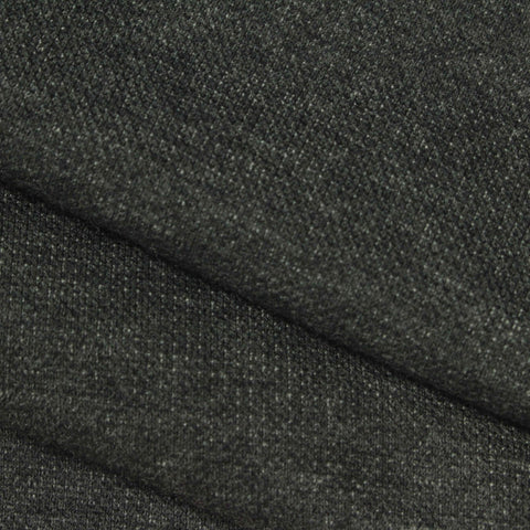 Dark Grey Marl Piqué Knit, Poly-Cotton, 300 gsm, 175 cm