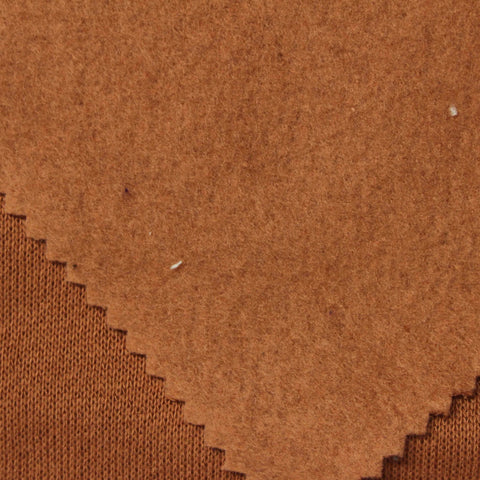 Polyester Cotton French Terry Fabric, 230 gsm, 150 cm — Brown