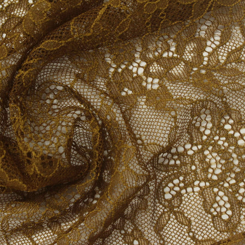 Olive-Brown Floral Lace, Nylon