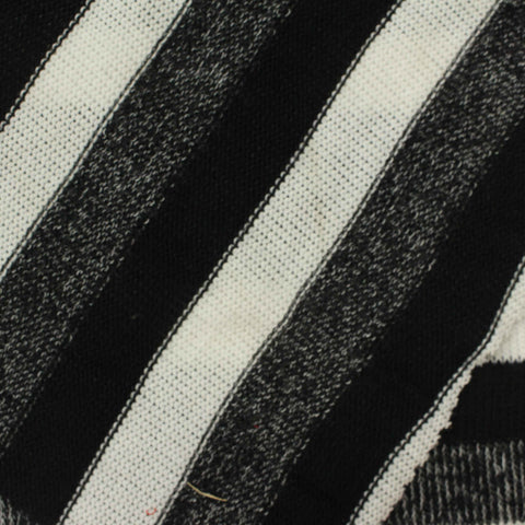 Black Horizontal-Stripe Chunky Knit, Viscose-Poly, 145 gsm
