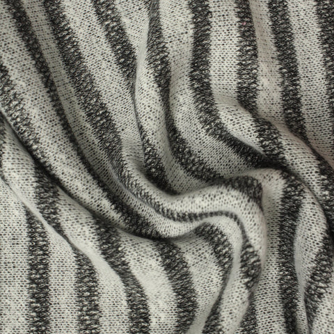 Dark Grey Stripes Chunky Knit, Poly-Cotton, 230 gsm