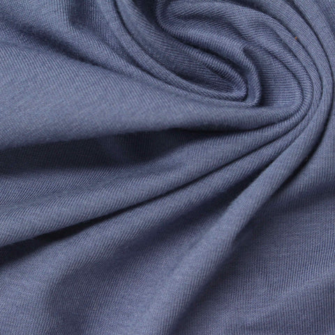 Cotton Stretch Jersey Knit Fabric, 170 gsm, 165 cm — Blue
