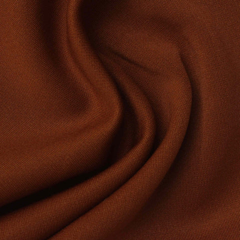 Polyester Cotton Stretch Scuba Knit Fabric, 280 gsm, 160 cm — Brown