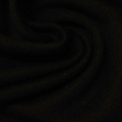 Polyester Viscose Chunky Knit Fabric, 326 gsm, 160 cm — Black