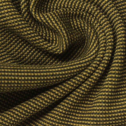 Dark Brown Geometric Waffle Knit, Cotton-Poly