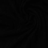Polyester Viscose Stretch Rib Knit Fabric, 213 gsm, 140 cm — Black — photo 1