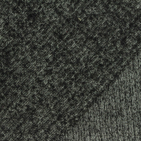 Dark Grey Marl Rib Knit, 210 gsm