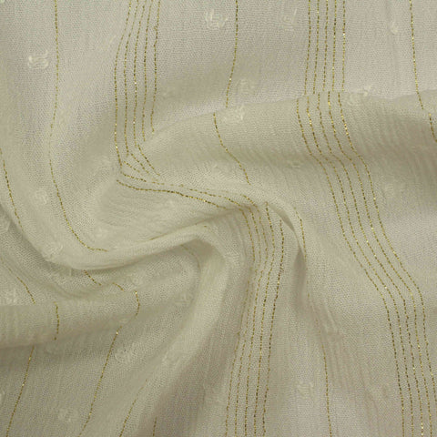 Gold Vertical-Stripe Crepe, Viscose