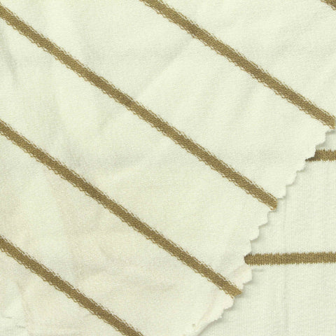Khaki Horizontal-Stripe Jersey Knit, Viscose