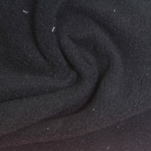 Polyester Stretch Fleece Fabric, 190 gsm, 172 cm — Black