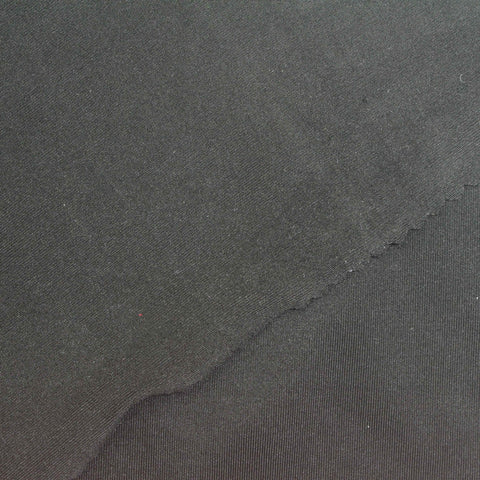 Polyester Stretch Sateen Fabric, 220 gsm — Black