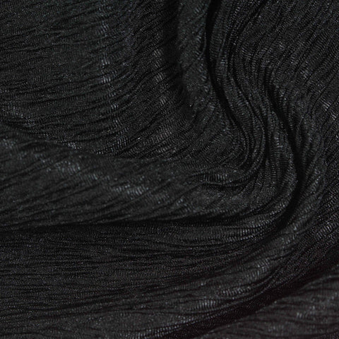 100% Polyester Crepe Fabric, 280 gsm, 160 cm — Black