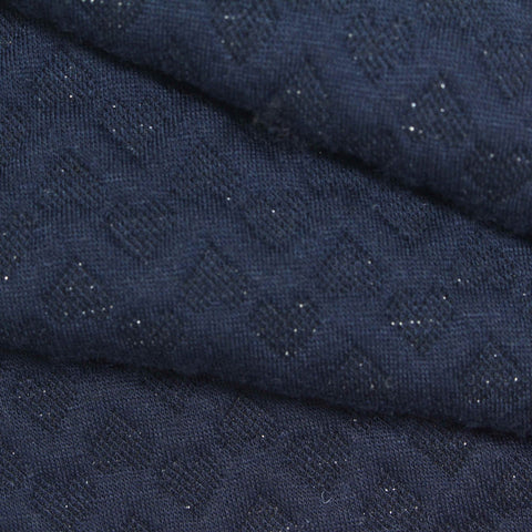 Navy Tone-on-Tone Diamond Jacquard, Polyester, 305 gsm