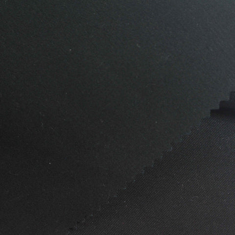 Viscose Polyester Stretch Twill Fabric, 210 gsm, 160 cm — Black