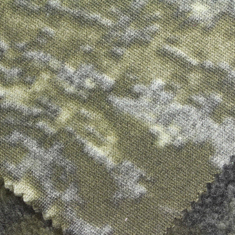 Olive Camo Sherpa Fleece, Polyester