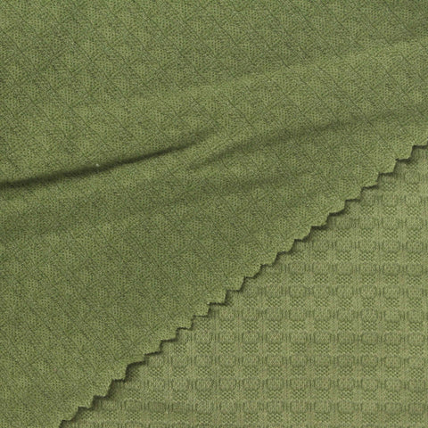 Plaid Cotton Nylon Stretch Jersey Knit Fabric, 150 gsm, 120 cm — Green